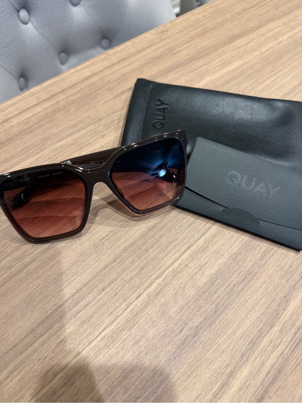 Quay Oversized Gradient Brown Sunglasses